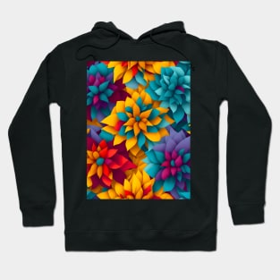 Vivid seamless flowers pattern v1 Hoodie